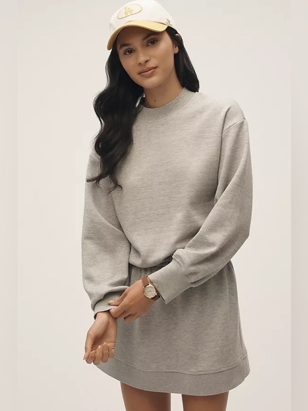 Anthropologie Daily Practice Long-Sleeve Mini Dress Heather Grey size XL